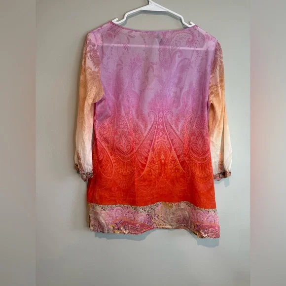 Zanetti Multicolored Cotton Paisley Blouse - Picture 10 of 15